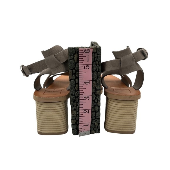 Dolce Vita Tan Ankle Strap Wood Block Heeled Sandals Size 10 Women's - Picture 9 of 9